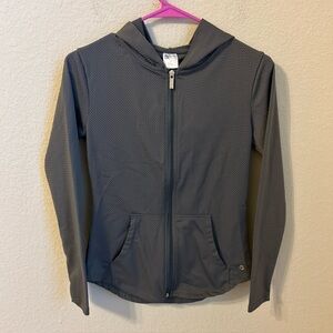 Buff Bunny Hooded Zip Up Womens Jacket Perforated Size S Workout Athletic